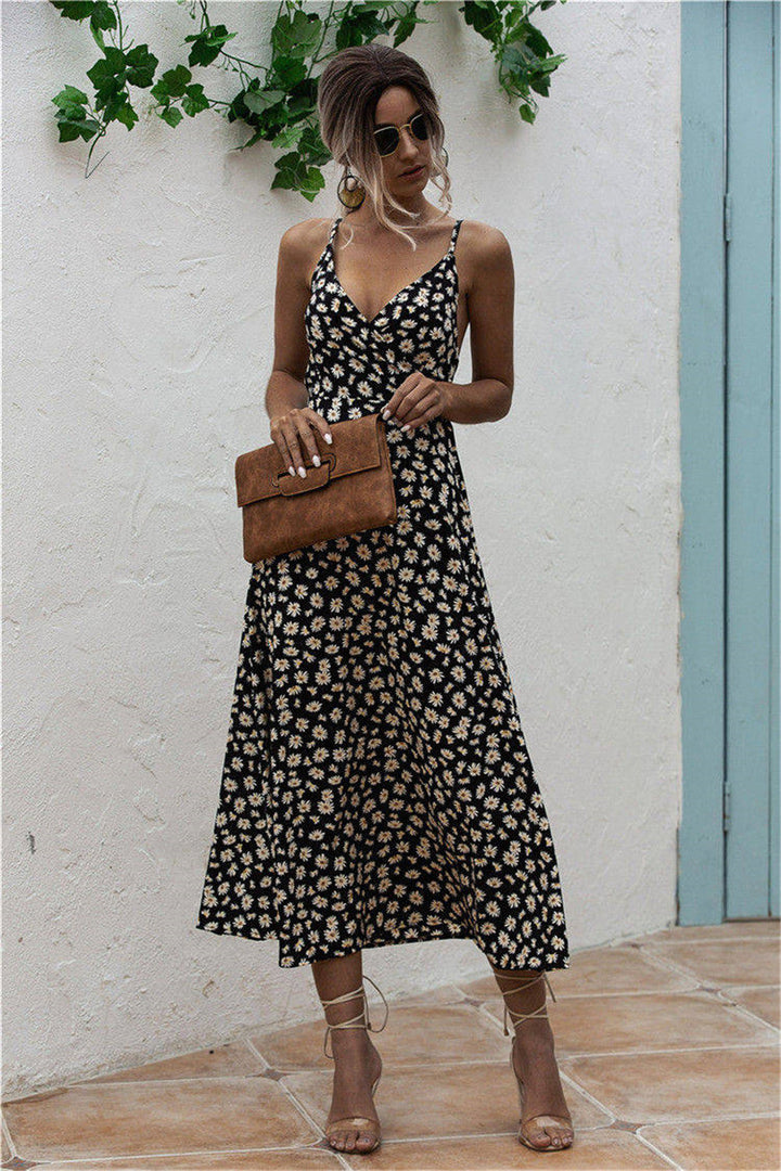 Stilla | Print Surplice Midi Cami Kjole