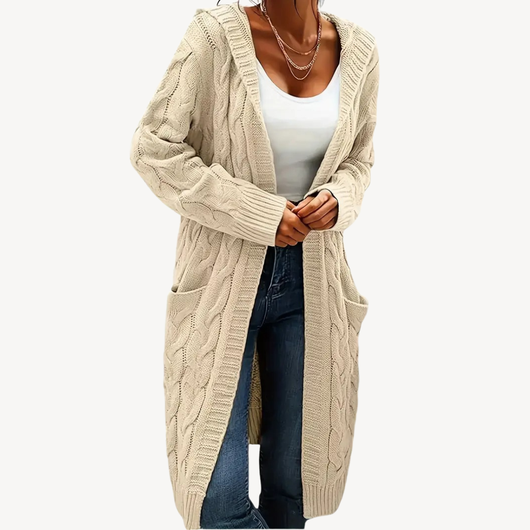 Stilla | Kabelstrik Hættecardigan