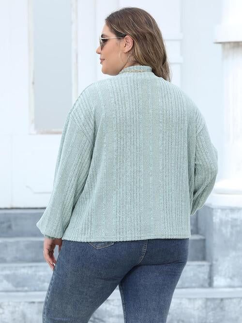 Stilla | Størrelse Mock Neck Langærmet Strikket Top