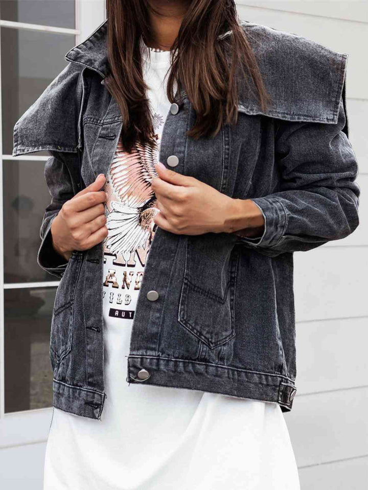 Stilla | Neck Knap Ned Denim Jakke