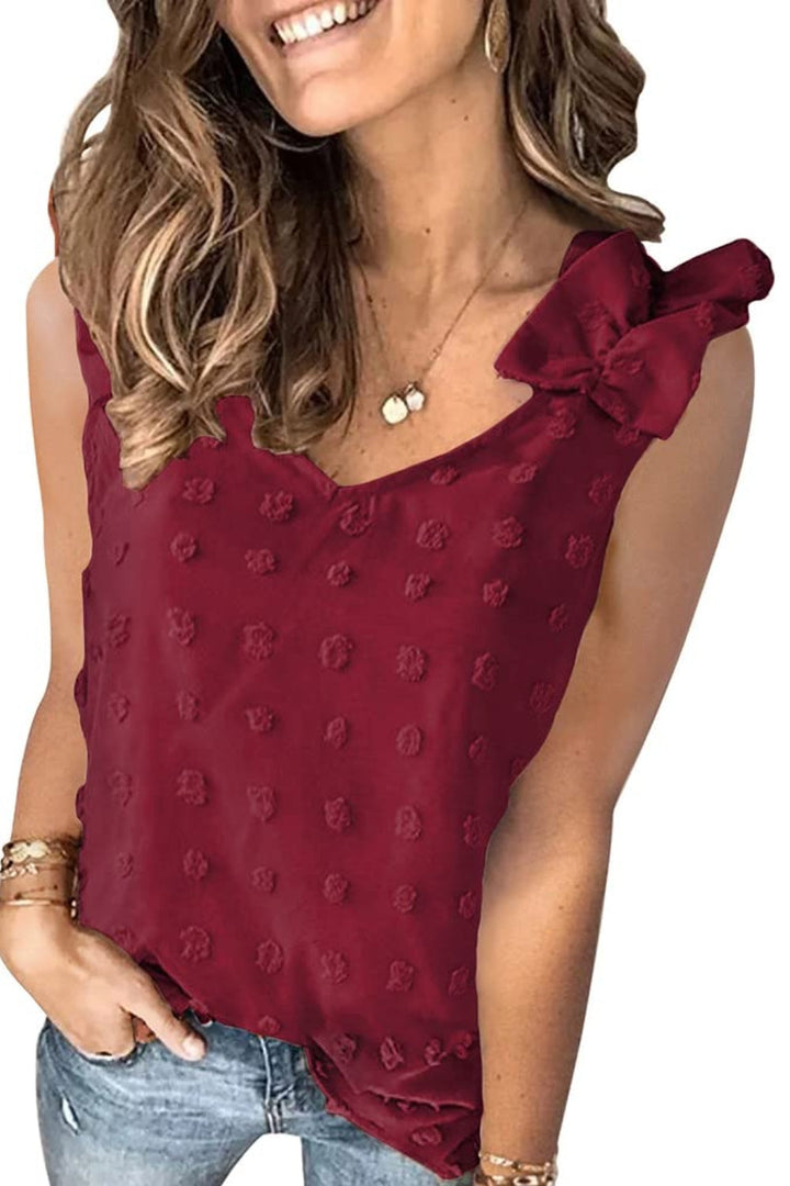 Stilla | Plus Size Swiss Dot V-Hals Tanktop