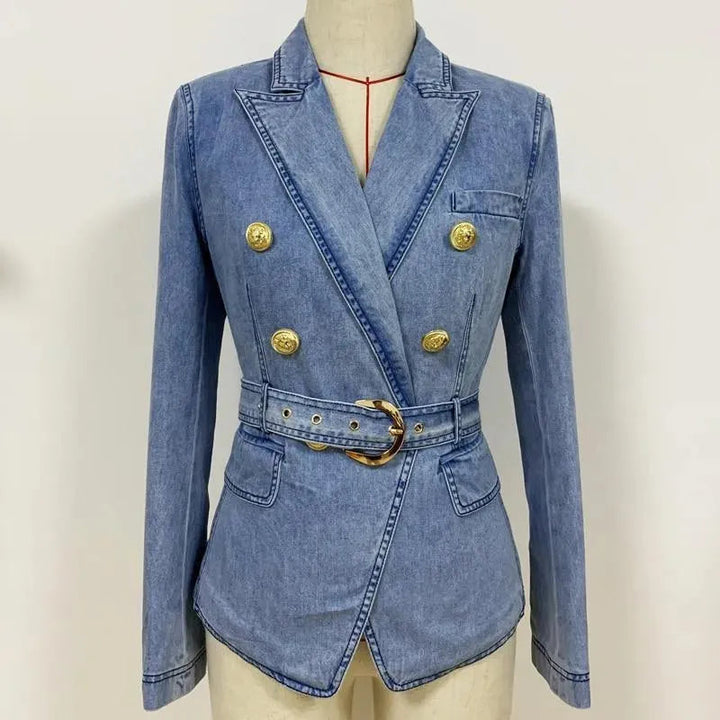 Stilla | Taljeret Denim-Blazer Dame - Casual - Ensfarvet