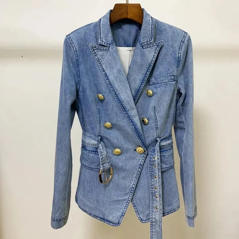 Stilla | Taljeret Denim-Blazer Dame - Casual - Ensfarvet