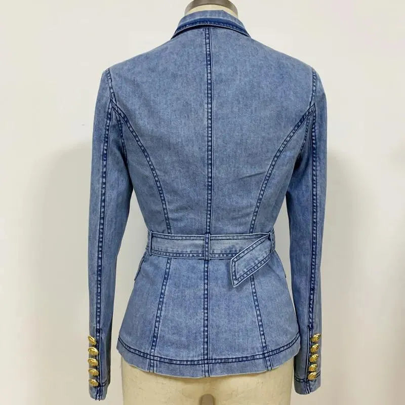 Stilla | Taljeret Denim-Blazer Dame - Casual - Ensfarvet