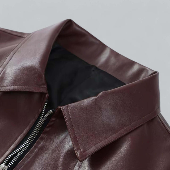 Stilla | Unisex Vintage Stil Læderlook Jakke