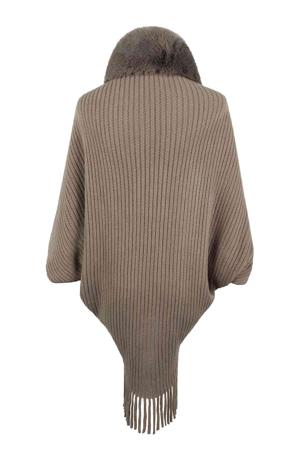 Stilla | Detaljeret Langærmet Ribbet Poncho