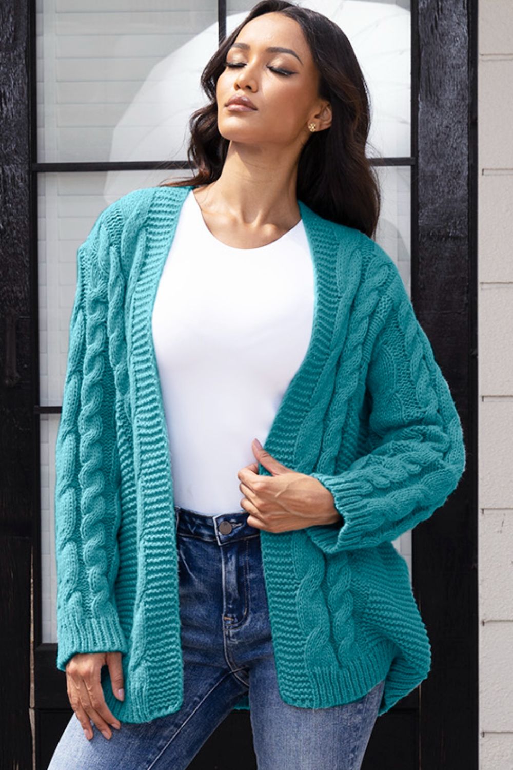 Stilla | Front Cable-Knit Cardigan