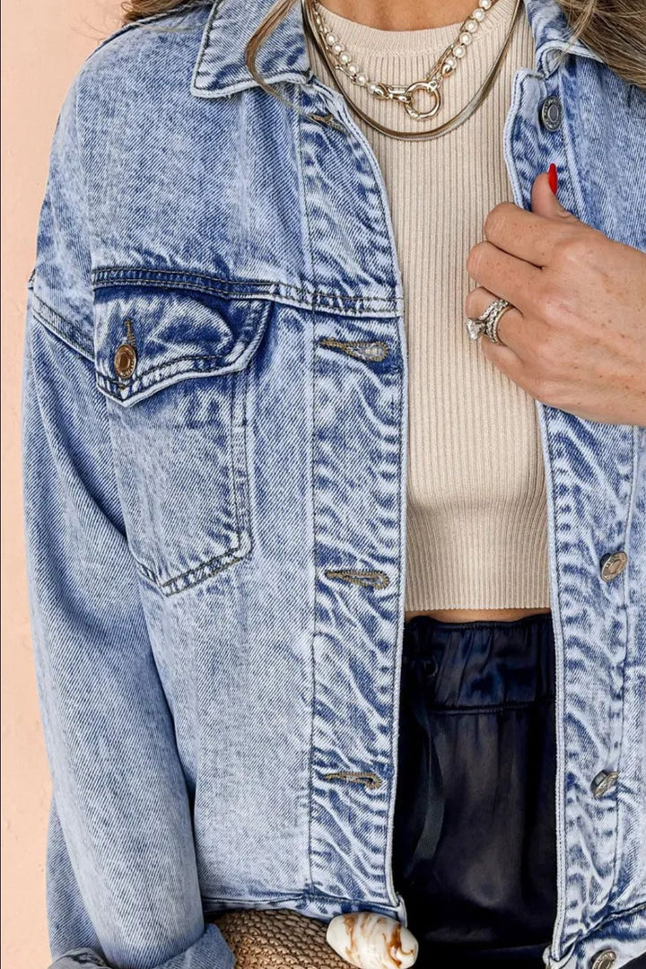 Stilla | Knap Op Dropped Shoulder Denim Jakke
