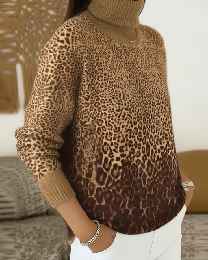 Stilla | Leopardprint Løst Ståkrave