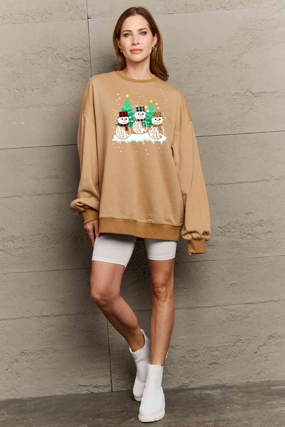 Stilla | Love Full Size Graphic Rund Hals Sweatshirt