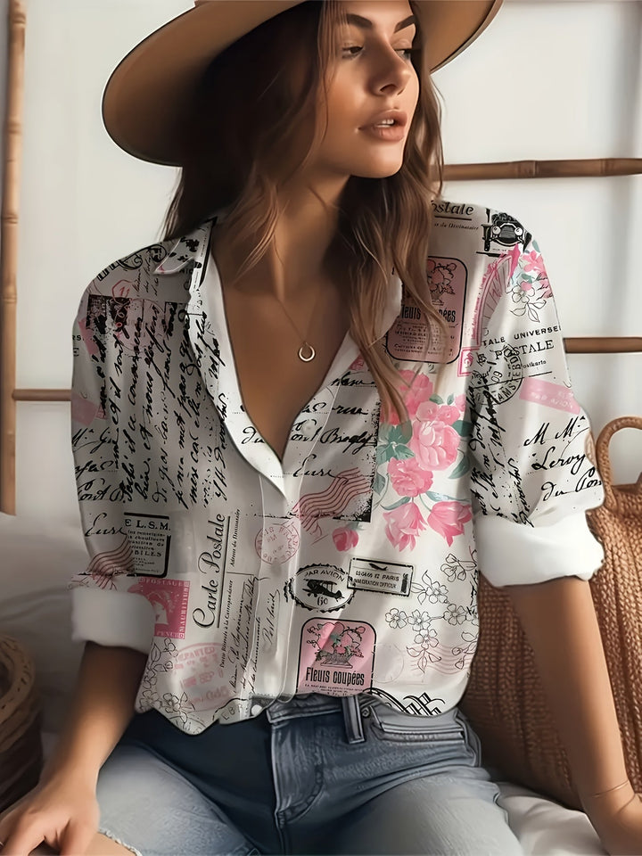 Stilla | Damebluse Med Lange Ærmer Med Print
