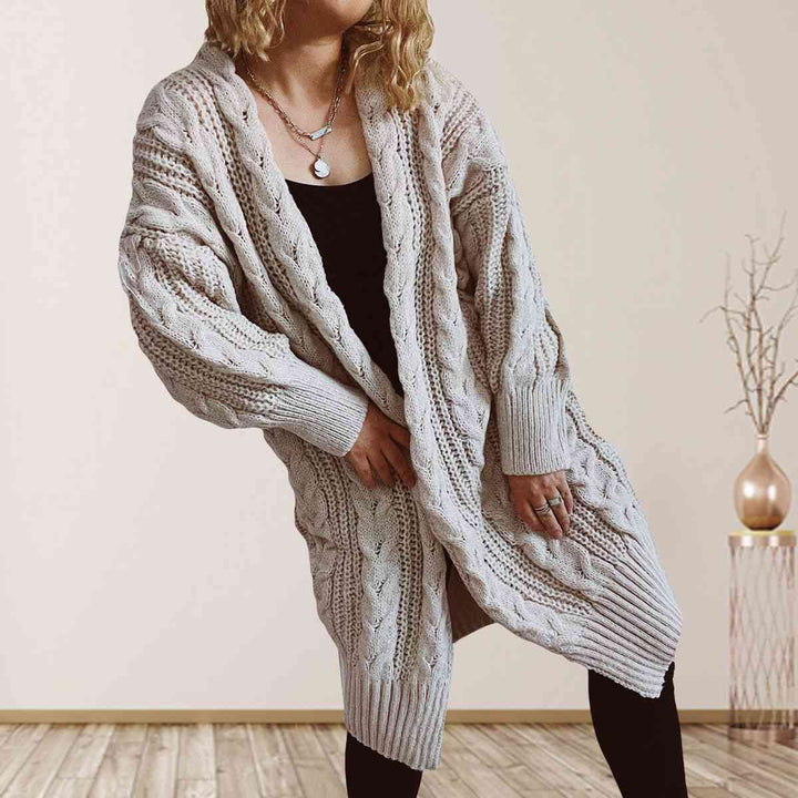 Stilla | Strik Åben Front Nedsat Skulder Cardigan