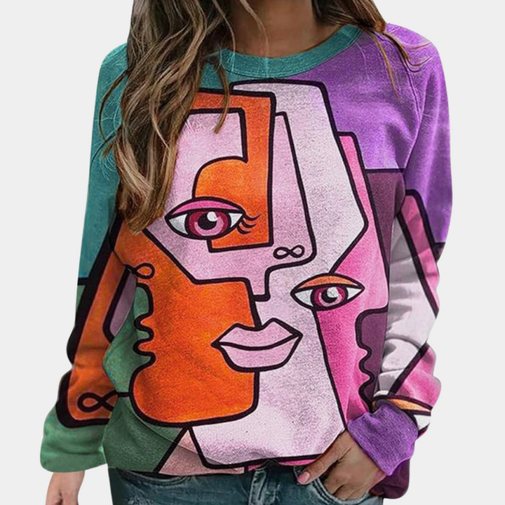 Stilla | Unik Mønster Sweatshirt til Damer