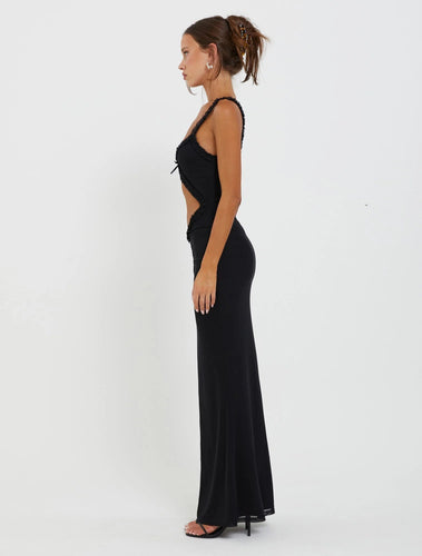 Stilla | Front Cutout Ruffle Detail Maxikjole