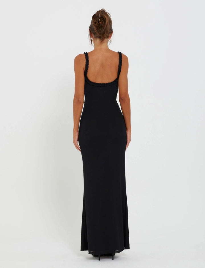 Stilla | Front Cutout Ruffle Detail Maxikjole