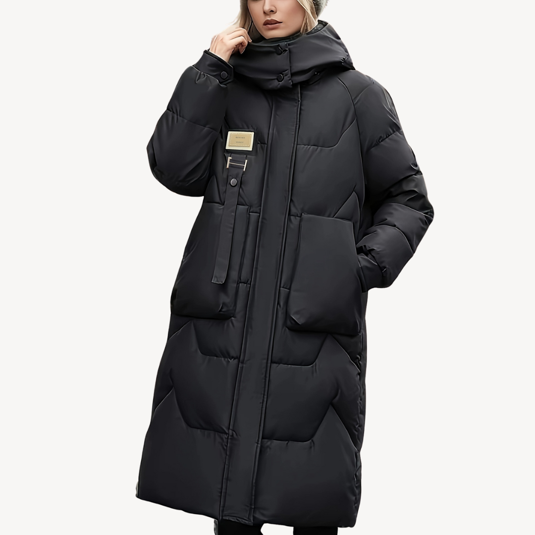 Stilla | Damer Lange Hætte-Puffer jakke