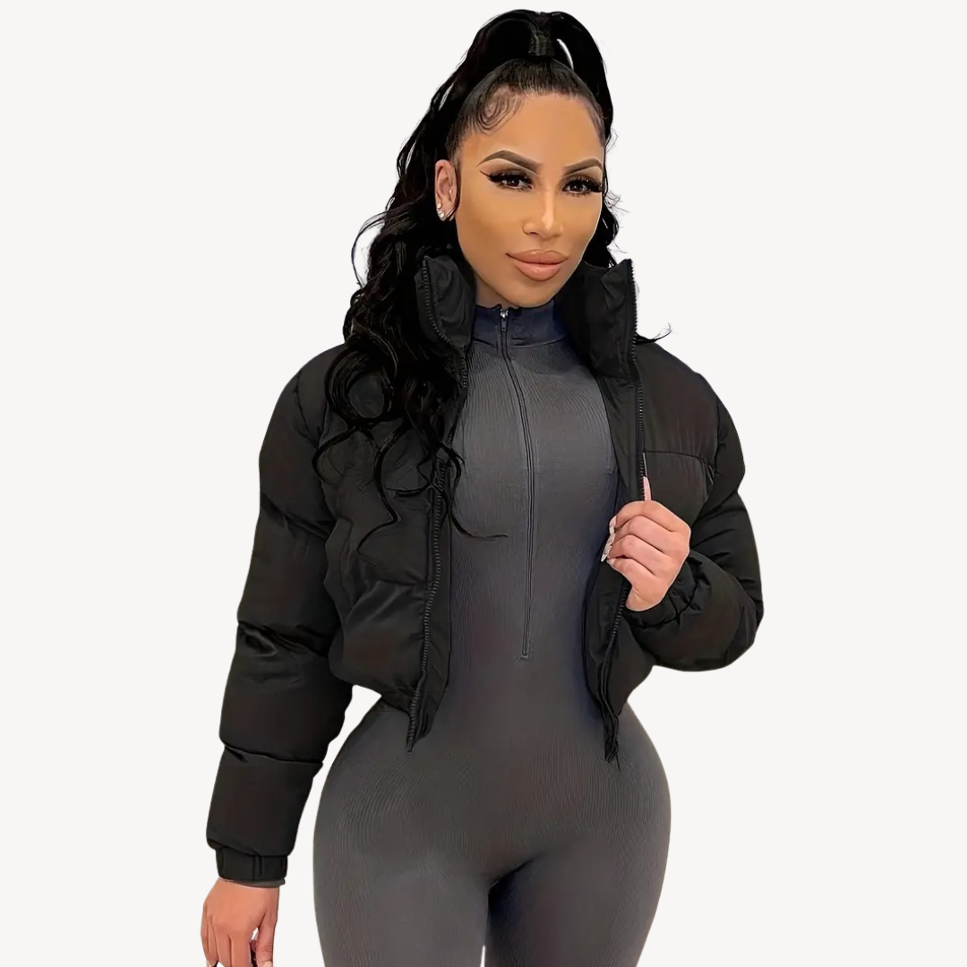 Stilla | Dame Cropped Puffer Zip Jakke