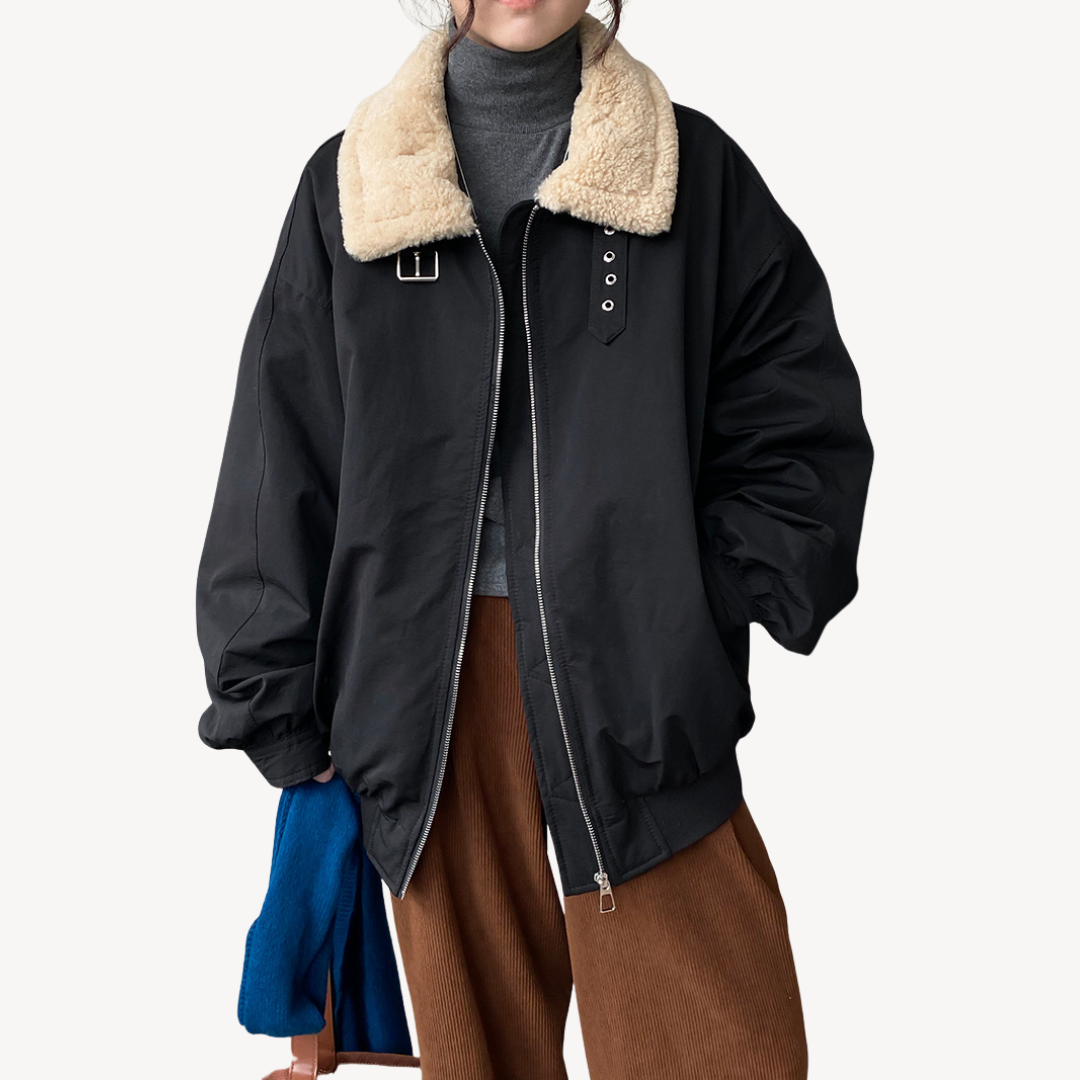 Stilla | Dame Shearling Krave Pufferjakke