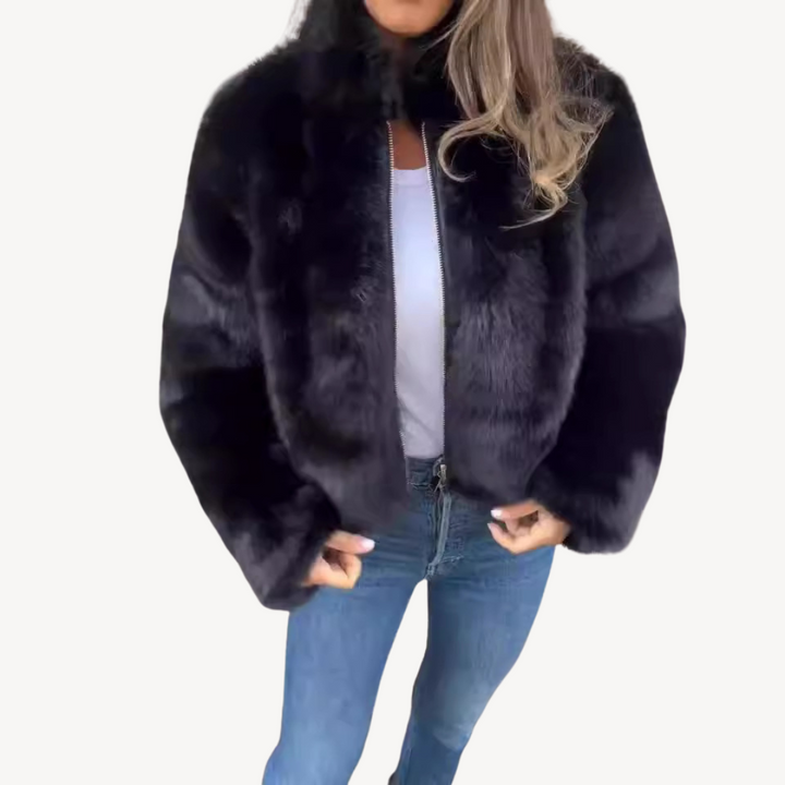 Stilla | Dame Künst pels Zip-Up Jakke