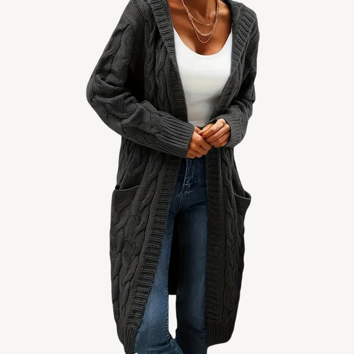 Stilla | Kabelstrik Hættecardigan