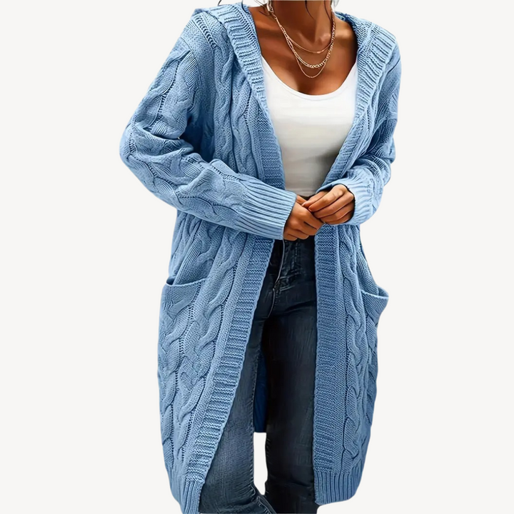 Stilla | Kabelstrik Hættecardigan