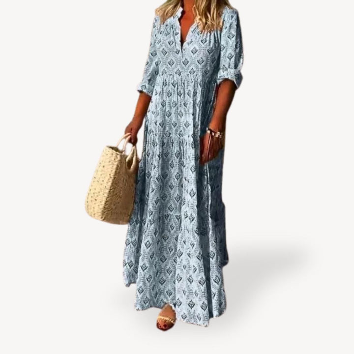Stilla | Kvinders Print V-hals Maxi Kjole