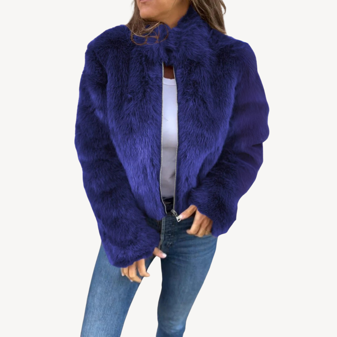 Stilla | Dame Künst pels Zip-Up Jakke