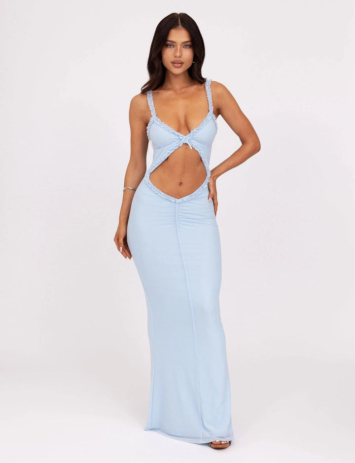 Stilla | Front Cutout Ruffle Detail Maxikjole
