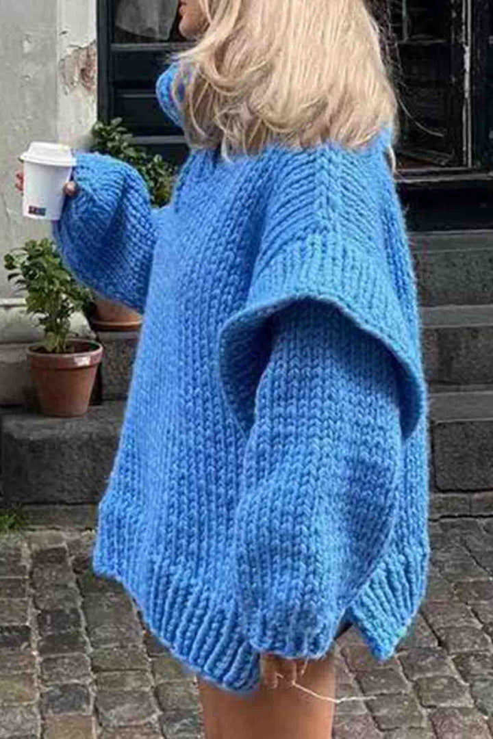 Stilla | Ensfarvet Pullover Med Lange Ærmer Og Pseudokrave