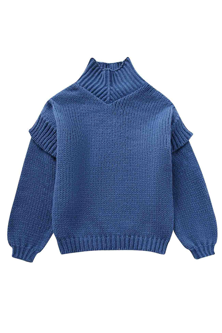 Stilla | Ensfarvet Pullover Med Lange Ærmer Og Pseudokrave