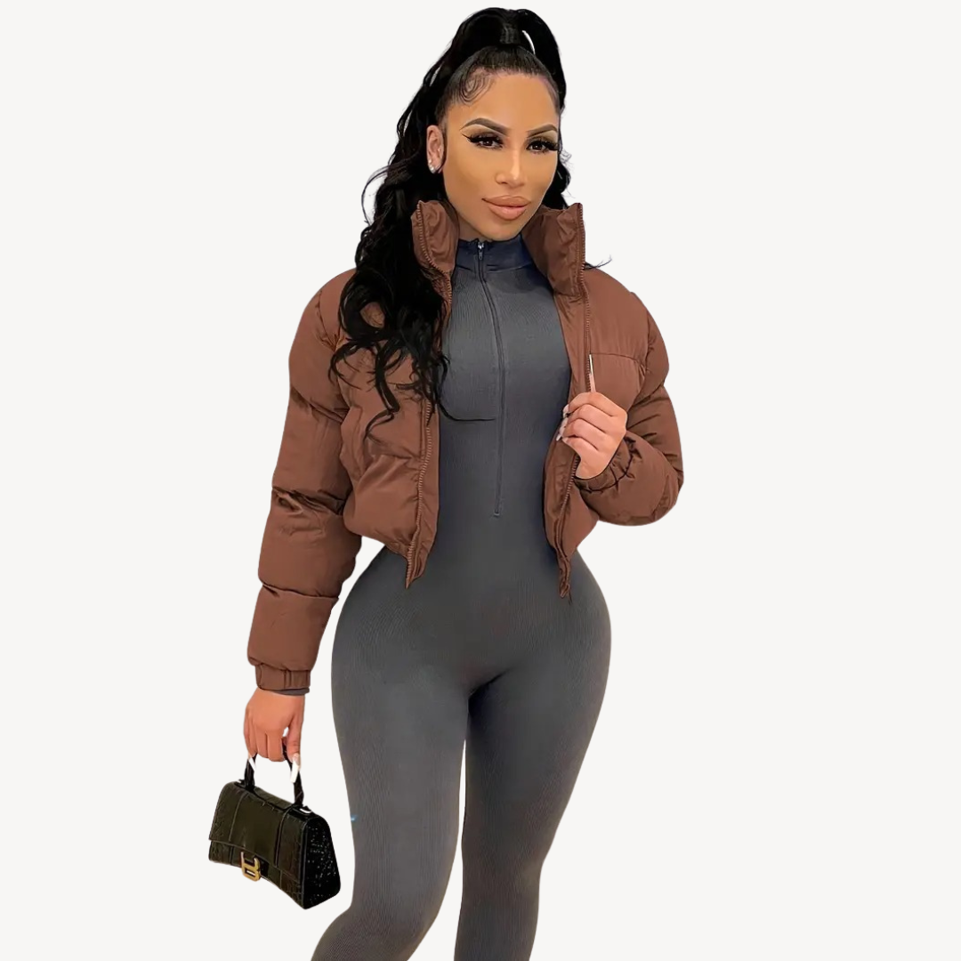 Stilla | Dame Cropped Puffer Zip Jakke
