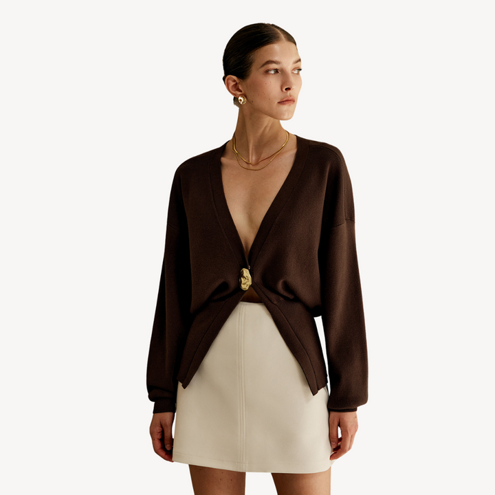 Stilla | Dame Strik V-Udskæring Cardigan Pullover