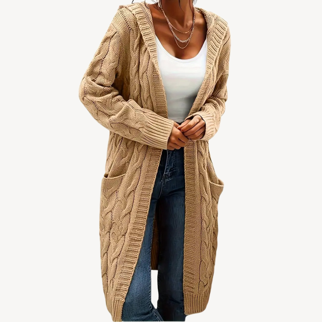 Stilla | Kabelstrik Hættecardigan