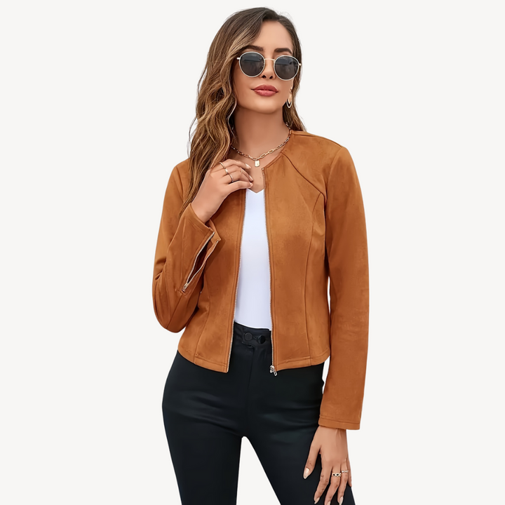 Stilla | Dame Lynlås Suede Jakke