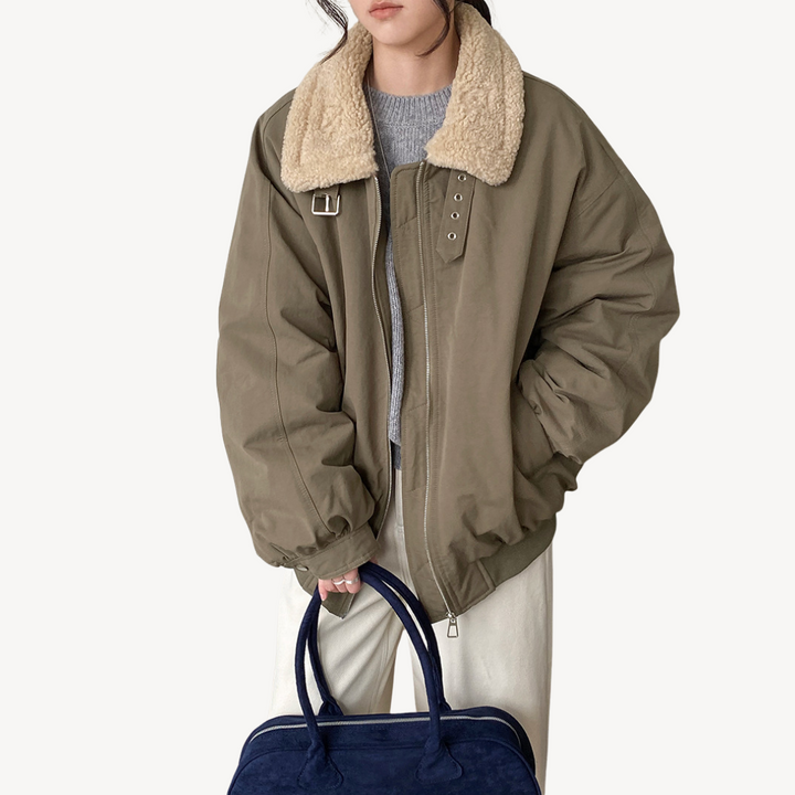 Stilla | Dame Shearling Krave Pufferjakke
