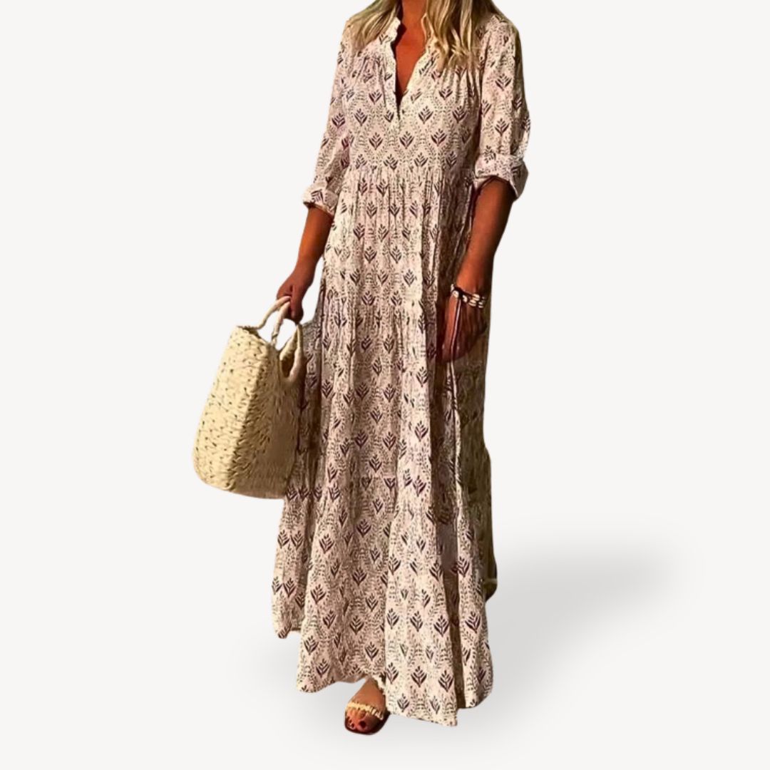 Stilla | Kvinders Print V-hals Maxi Kjole