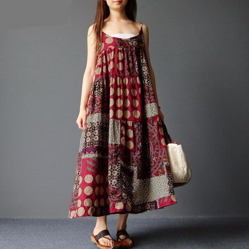 Stilla | Patchwork Hippie Kjole With Dots