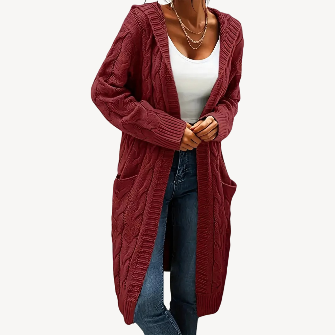 Stilla | Kabelstrik Hættecardigan