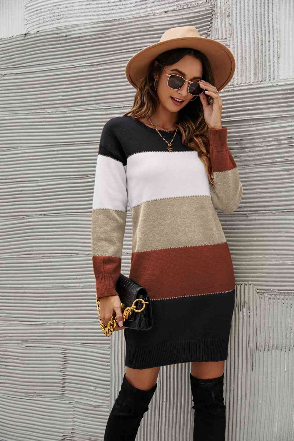 Stilla | Højre Stribet Sweater Kjole