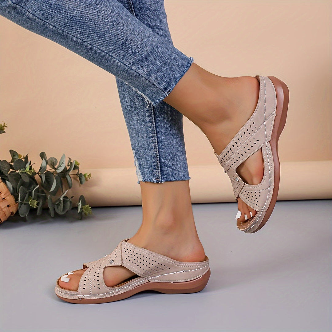 Stilla | Årgang Stil Sandaler Flade Sandaler Med Nitter Bekvemme Sommer Sko
