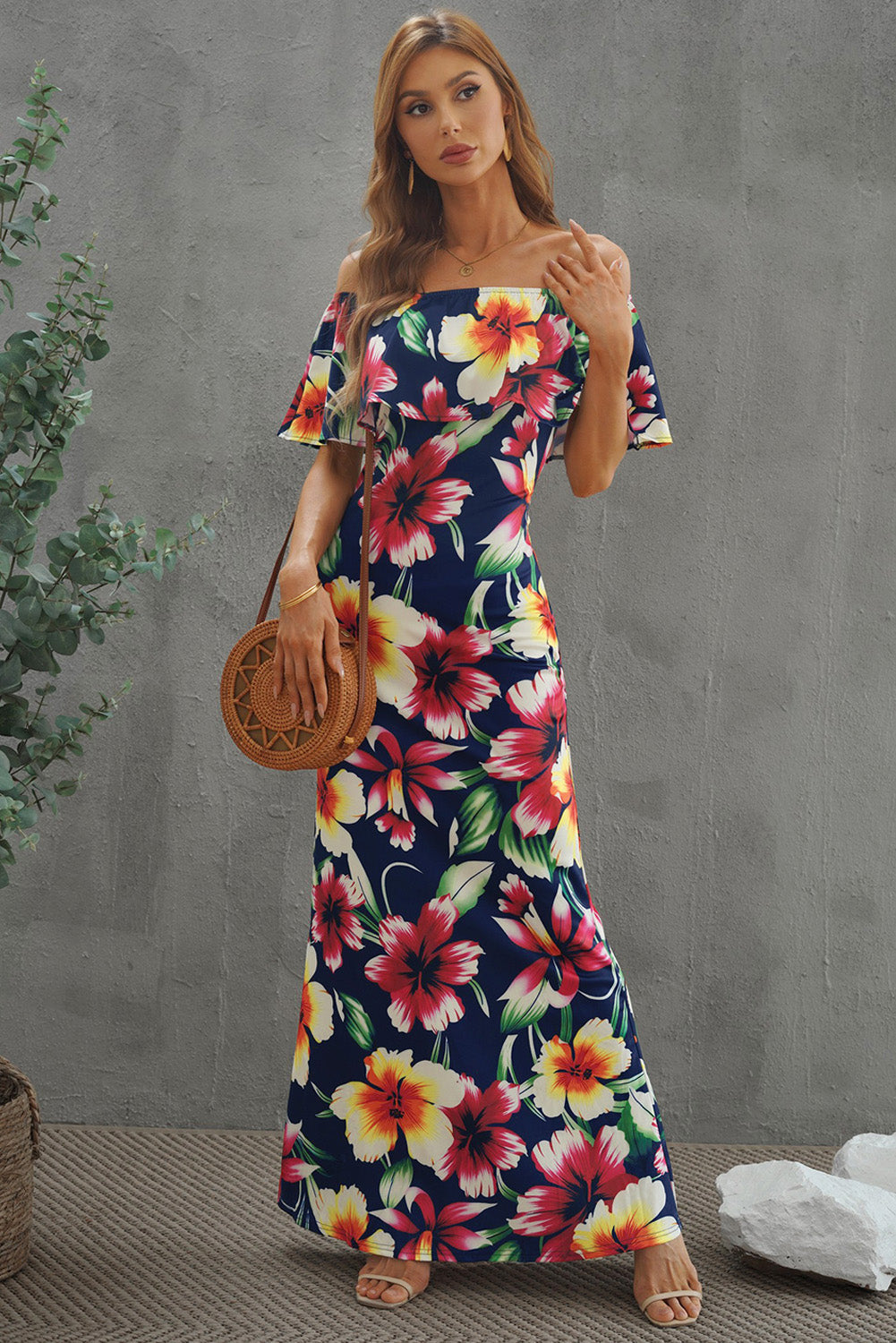 Stilla | Lagd Off-shoulder Maxi Kjole