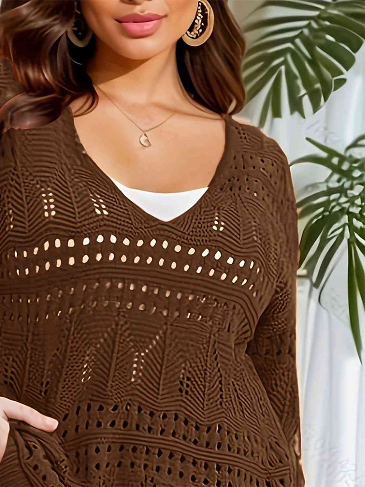Stilla | Størrelse Åbenarbejdet Udsnit Langærmet Sweater