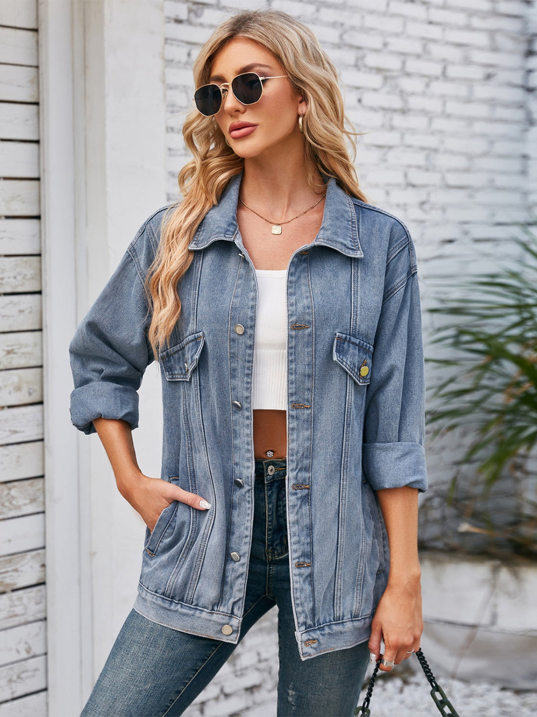 Stilla | Up Langærmet Denim Jakke