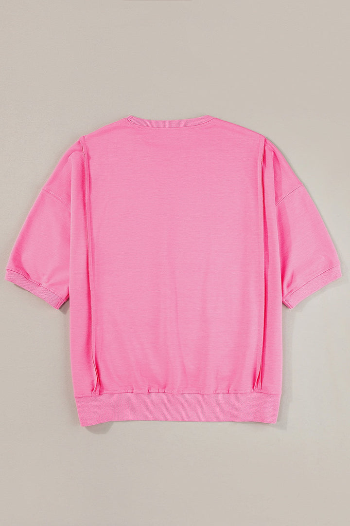 Stilla | V Hals Halv Ærme Slids T-Shirt
