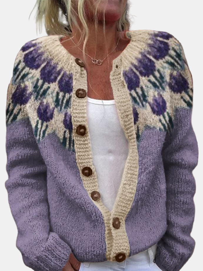 Stilla | Blomster Mønster Cardigan