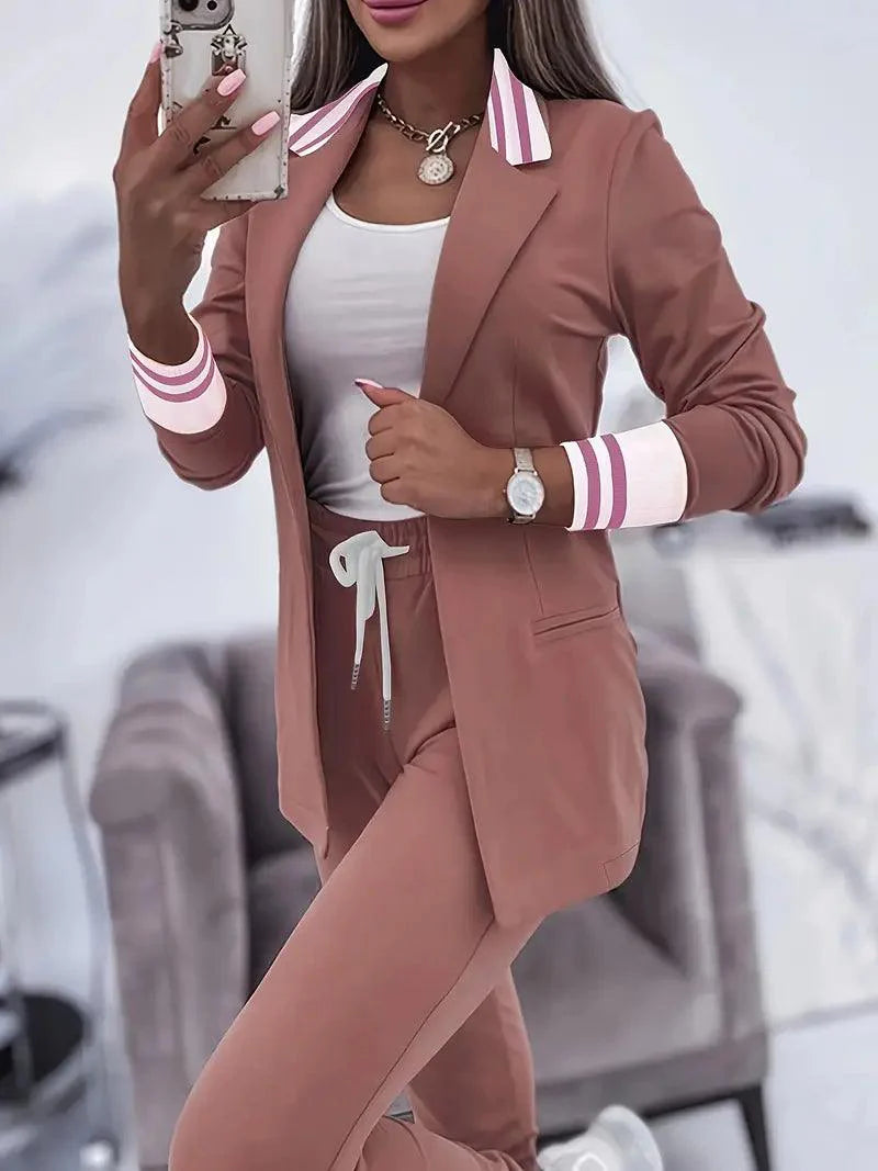 Stilla | Casual Striped Blazer & Pant Set