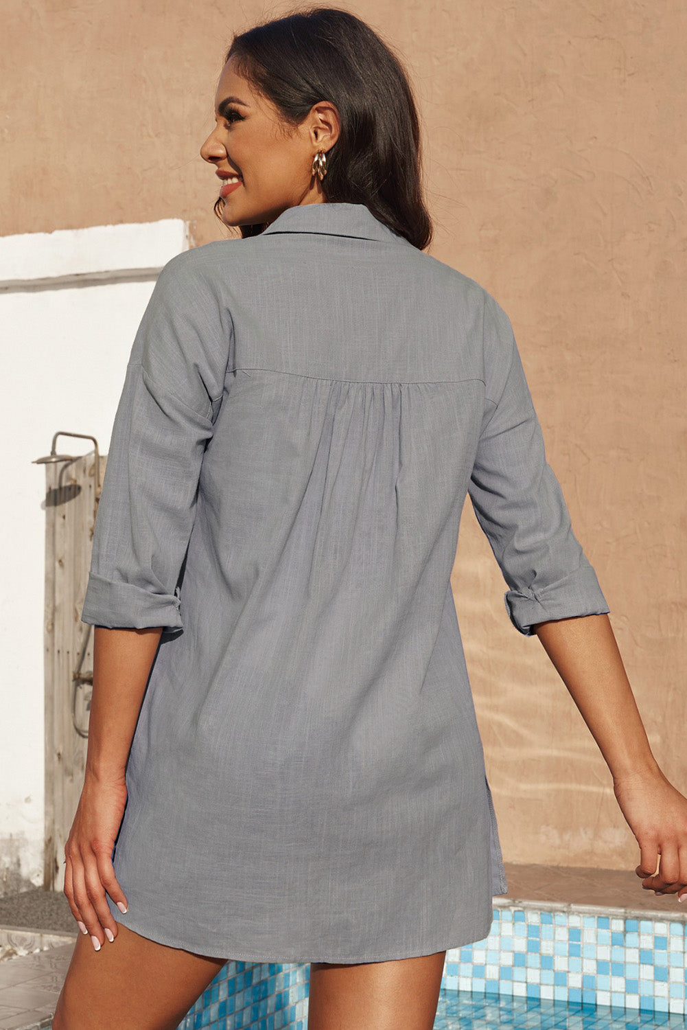 Stilla | up Longline Skjorte Med Brystlommer