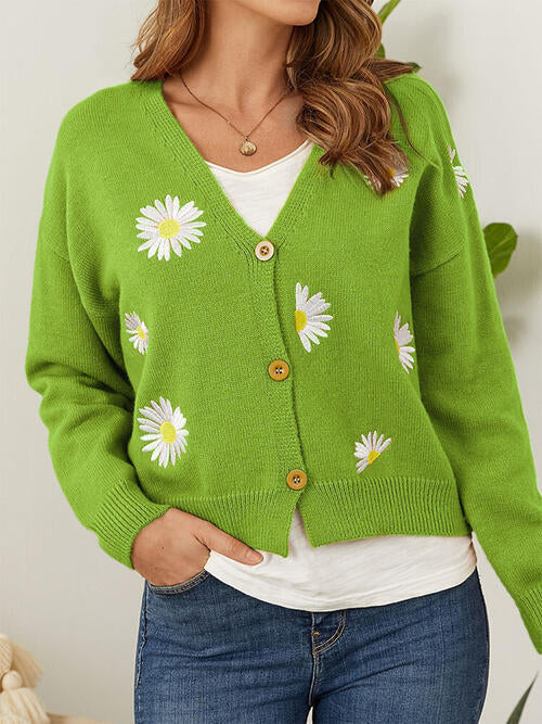 Stilla | Knap Front Dropped Shoulder Cardigan