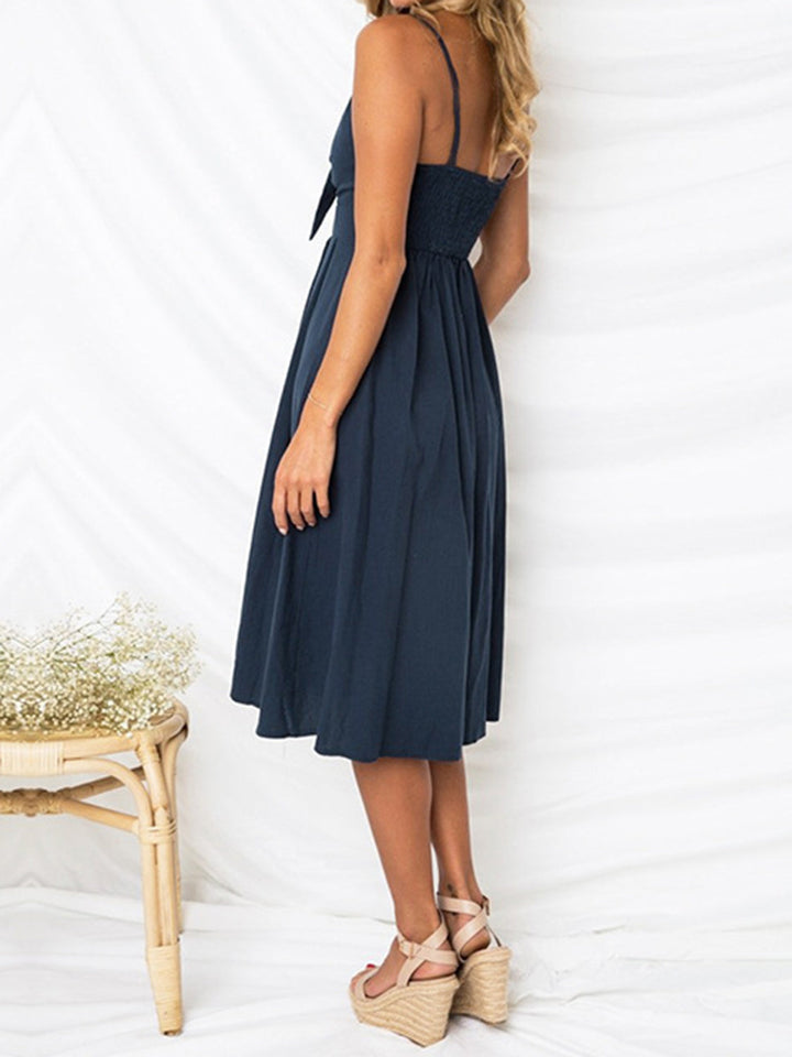 Stilla | Smocked Sweetheart Neck Cami Kjole