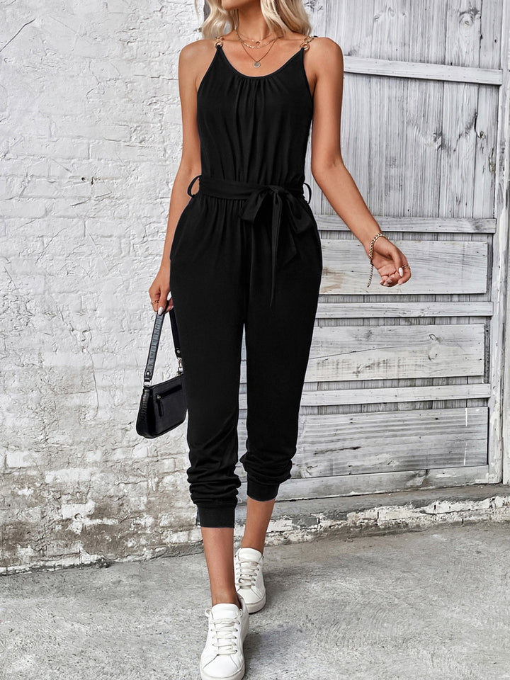 Stilla | Neck Tie Waist Jumpsuit
